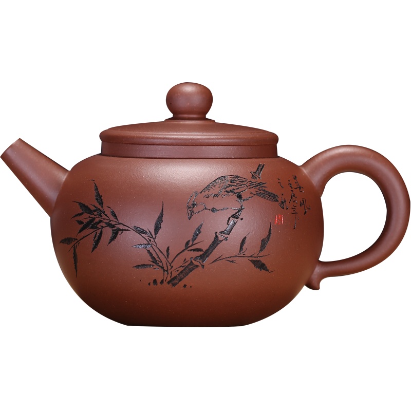 水平圆珠宜兴紫砂壶国工潘小强纯全手工原矿底槽青家用泡茶具保真