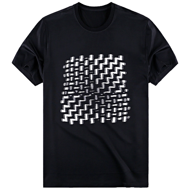 布先生短袖T恤 丝光棉短袖男印花圆领上衣 男短袖港风AT10007