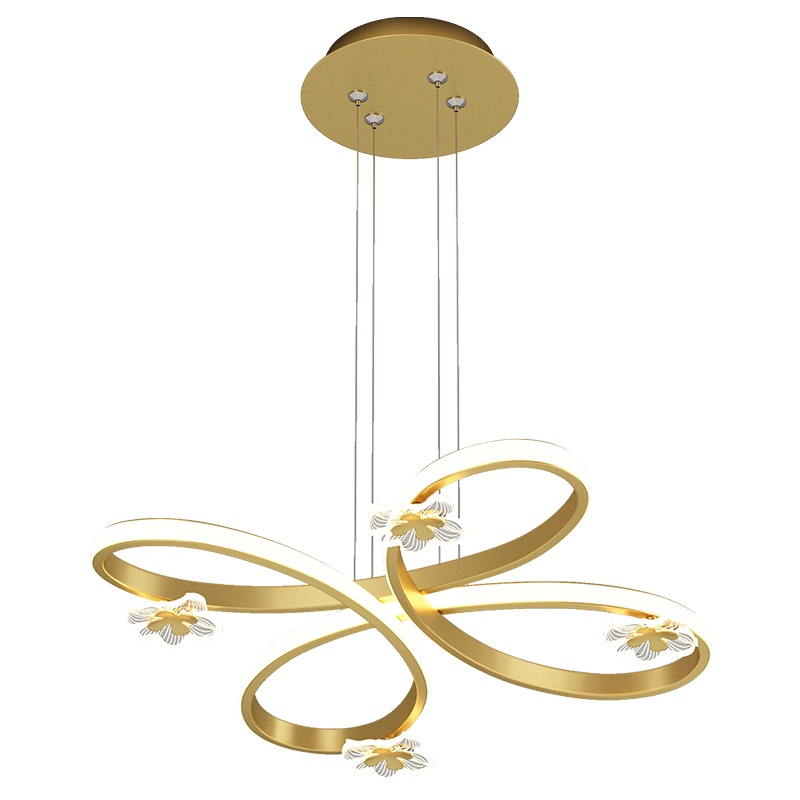 七只蚂蚁 轻奢设计师款餐厅吊灯饭厅餐桌灯具轻奢北欧吧台led线条灯现代简约新款北欧轻奢圆形餐桌灯ins灯JH-X2159