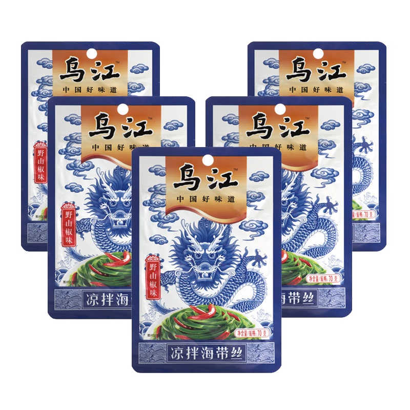 乌江 野山椒海带丝70g*5袋 重庆涪陵榨菜酱菜下饭小菜 佐餐咸菜开味菜 早餐泡面开味好搭档