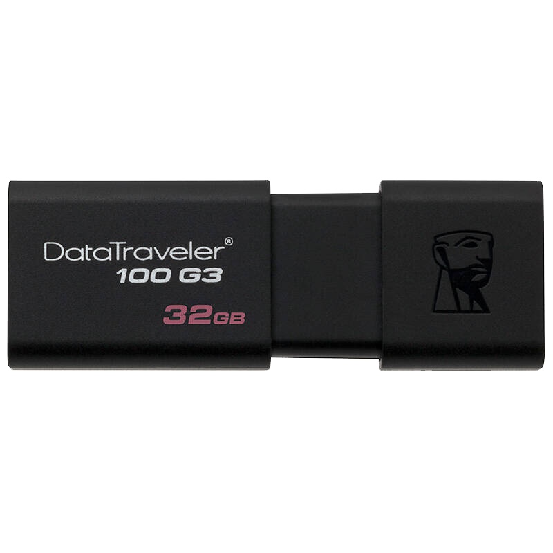 [免邮]金士顿(Kingston) U盘 32GB DT100G3优盘 高速USB3.0商务推拉式黑色u盘 上海金童