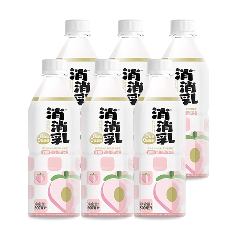 界界乐Jelley Brown 消消乳 乳酸菌风味果汁饮品 水蜜桃味 350ml*6瓶