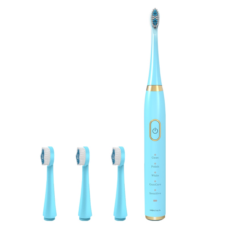 金正(NiNTAUS)电动牙刷 USB充电 蓝色家用软细毛充电式超声波防水美白全自动男女情侣牙刷X7–5档