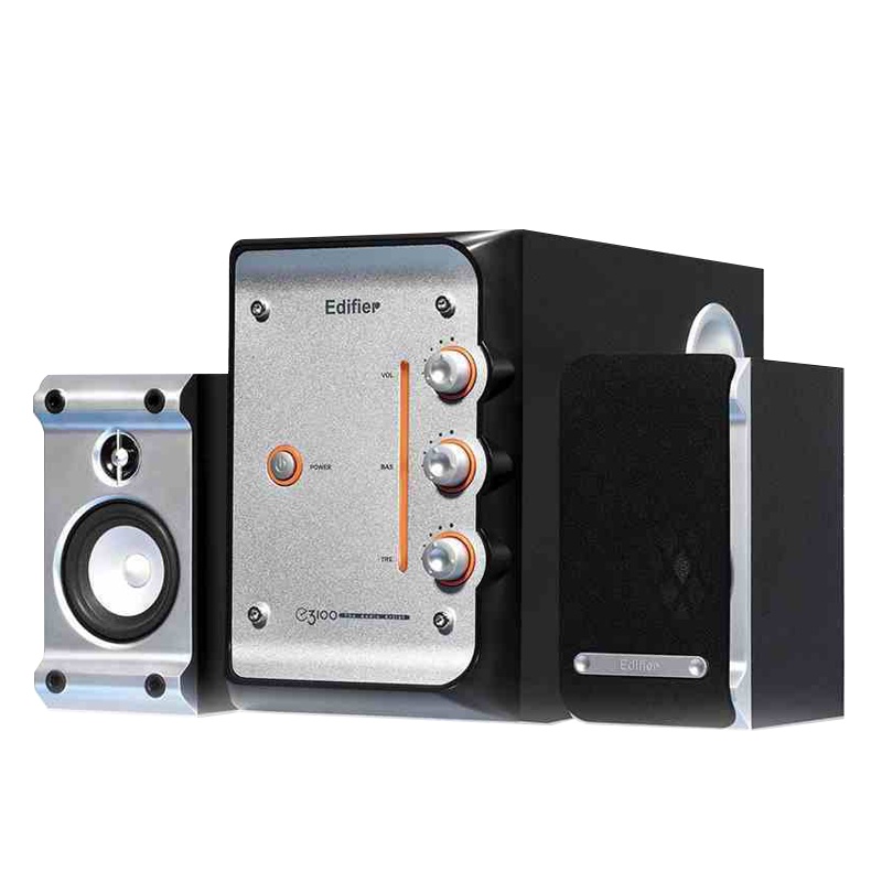 漫步者(EDIFIER)E3100 台式电脑音箱2.1声道 多媒体音箱 重低音 黑色