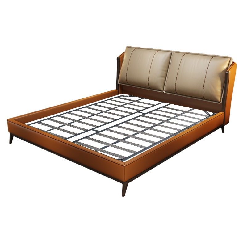 掌上明珠 真皮床双人床主卧1.8米现代简约新款皮艺婚床卧室家具RC-677