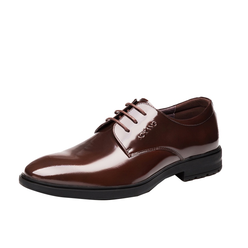 奥康商务正装皮鞋时尚潮流漆皮橡胶底真皮办公室工作结婚德比男鞋