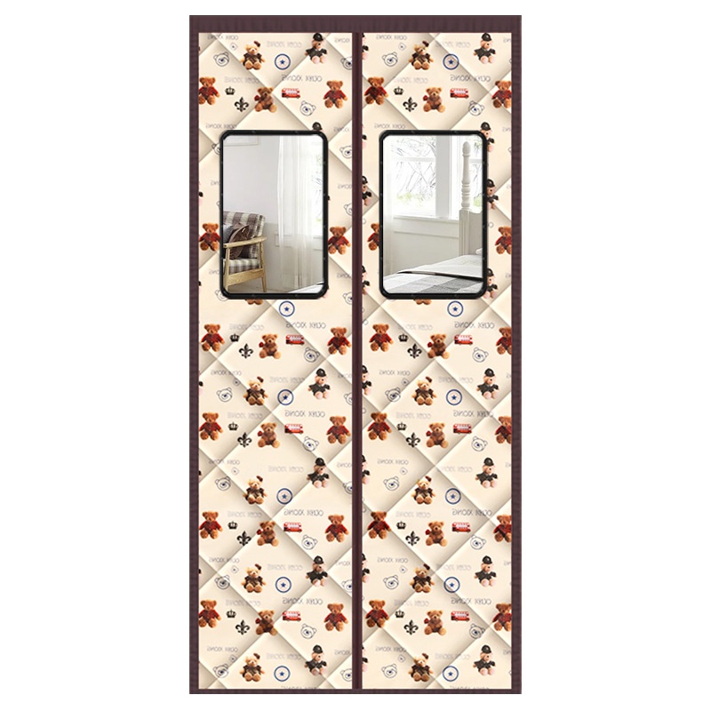 添福运 冬季棉门帘加厚家用空调保暖保温挡风防风密封隔断帘冬天防寒自吸新款门帘窗帘冬天保暖防风加厚棉门帘防寒挡风支持定制