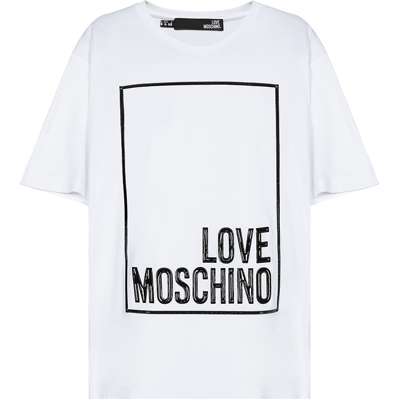 LOVE MOSCHINO 爱 莫斯奇诺 女士 LOGO图案棉质圆领短袖T恤 W4F87 15 M3517