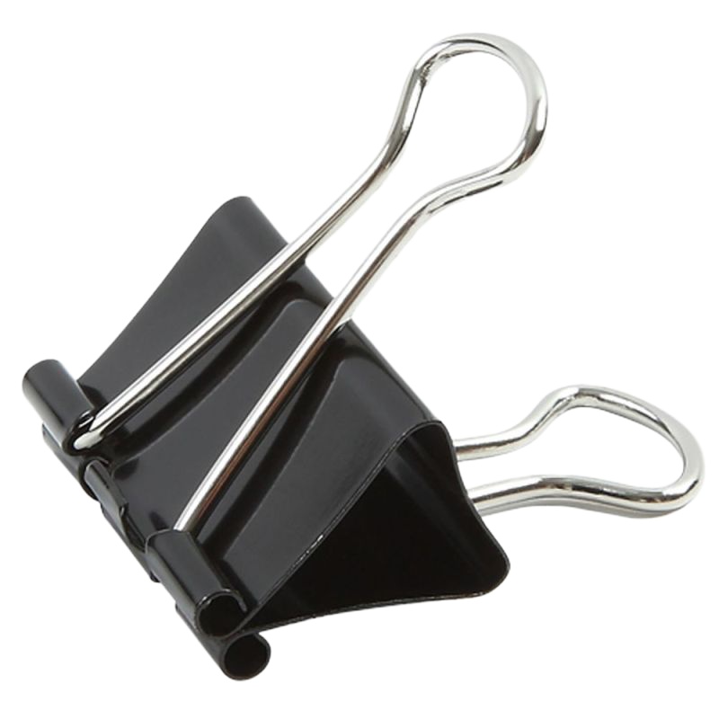 齐心(COMIX) B3608黑色长尾夹/票据夹/燕尾夹/铁夹子 办公文具 25mm 12只装