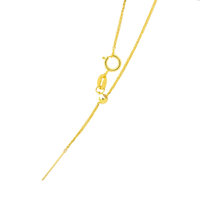 手拉手(Slaso) 18k金锁骨链肖邦链针式伸缩链女调节链链路路通珍珠项链 肖邦万能项链