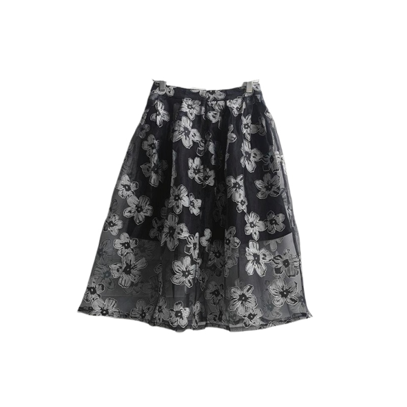 【福利款】拉夏贝尔半身裙夏季新款通勤时尚印花纱碎花中长款a字裙子女10010079