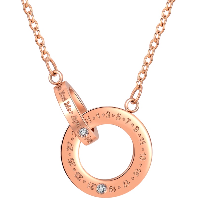 中银金行钻石项链520礼物只有你真钻时尚款套链 颈饰双环套链