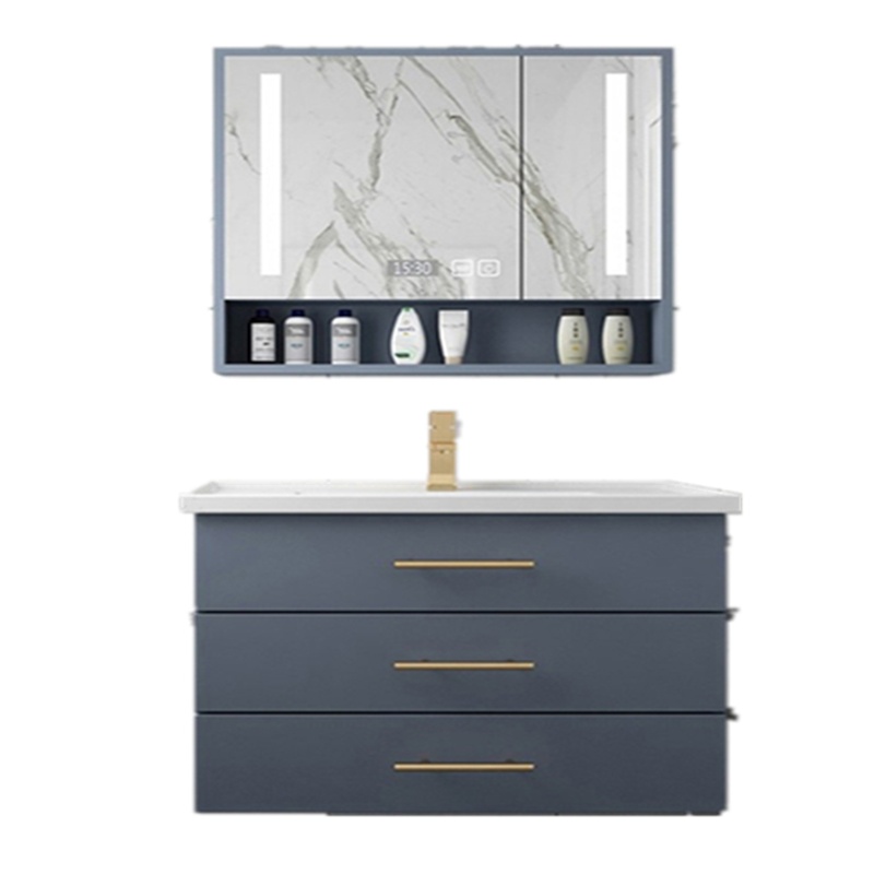 现代简约智能浴室柜组合轻奢小户型卫生间洗漱台洗手洗脸盆柜定制