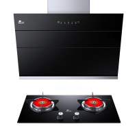 红日(RedSun)烟灶套装20立方大吸力厨电组合烟灶组合红外线灶体感操控节能不黑锅JED18H+EM208B 液化气