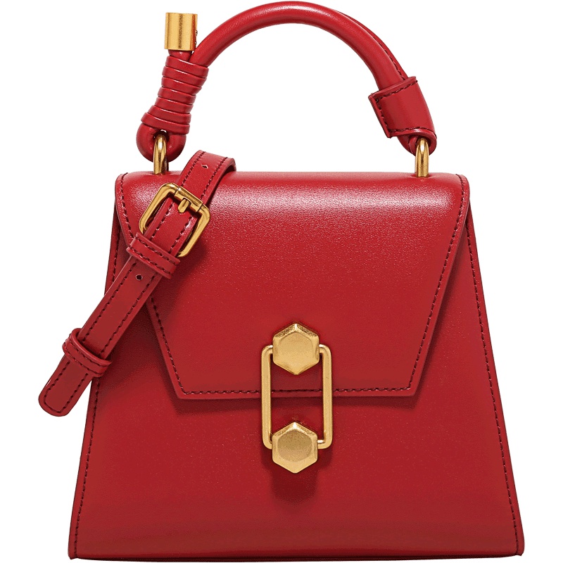 2019秋冬新款手提包包女复古简约牛皮凯莉包高级感百搭单肩斜挎包