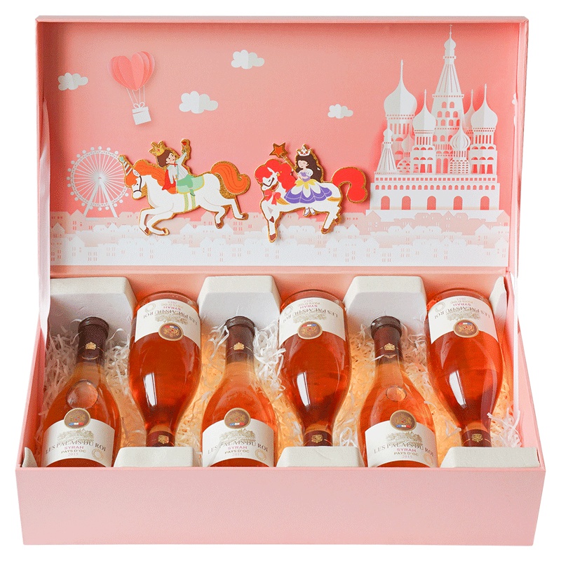 法国原瓶进口 国王行宫桃红葡萄酒250ml*6瓶 整箱礼盒装情人节礼物表白神器