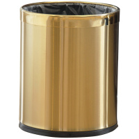 [2件9折]帝梵不锈钢垃圾桶家用双层客厅卫生间厨房卧室无盖纸篓