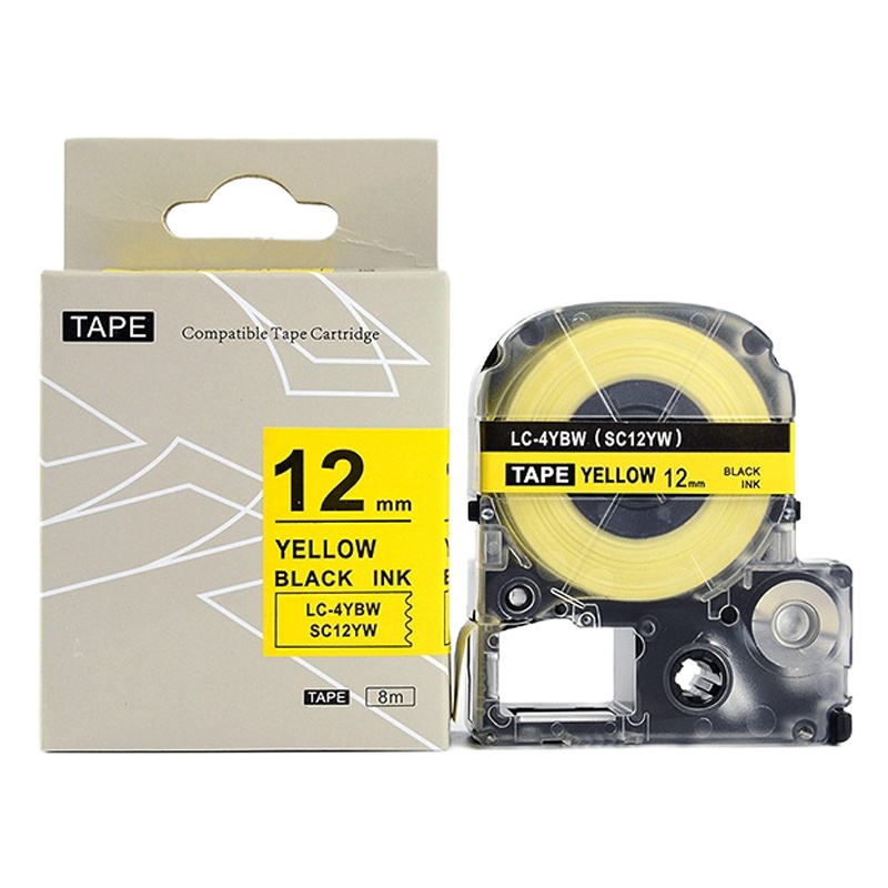 OKI(OKI)SC12YW 黄底黑字SC浅淡彩标签机耗材标签机色带标签纸标签带不干胶 单个装