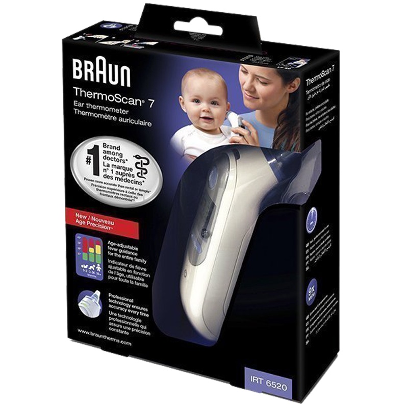 博朗(BRAUN)宝宝耳温计 红外线耳温枪 温度计 IRT6520 德版 高精准婴儿宝宝耳温度计
