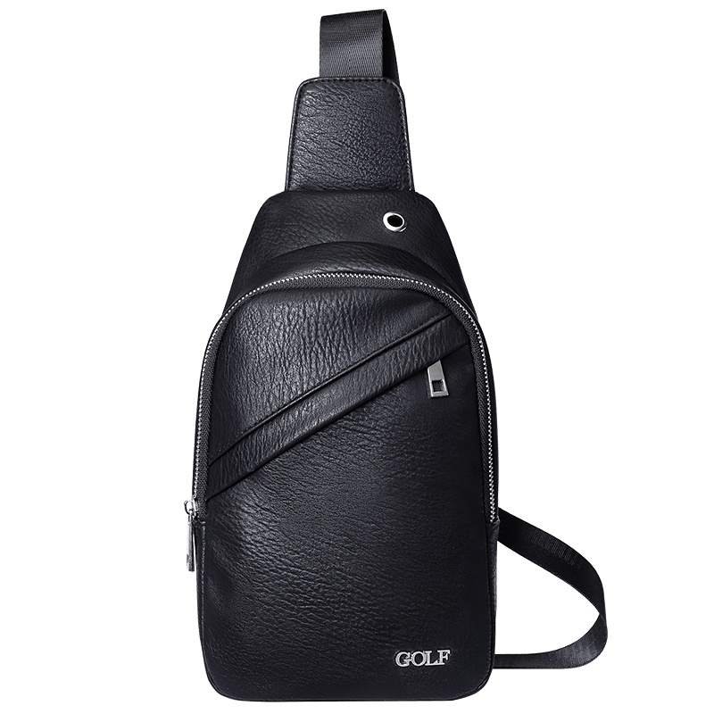 GOLF/高尔夫潮流个性胸包大容量休闲男士斜挎包便捷耳机孔街头时尚户外男款包包