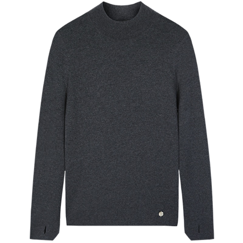 鄂尔多斯1980 秋冬可机洗毛棉混纺半高领针织衫简约百搭