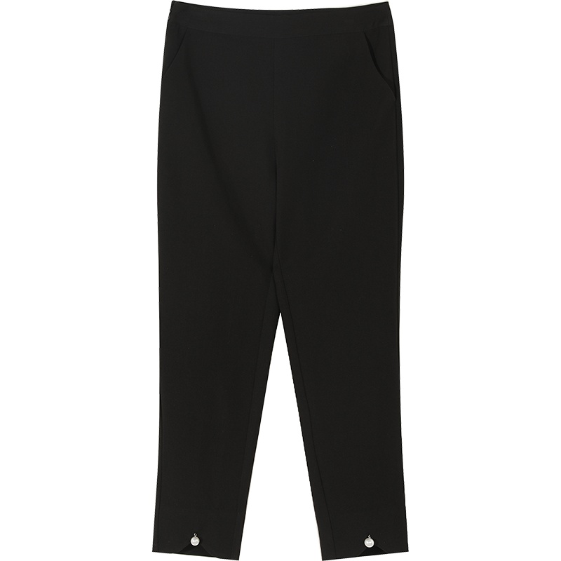 妖精的口袋黑色休闲铅笔裤2020夏季新款女修身显瘦百搭小脚裤子潮