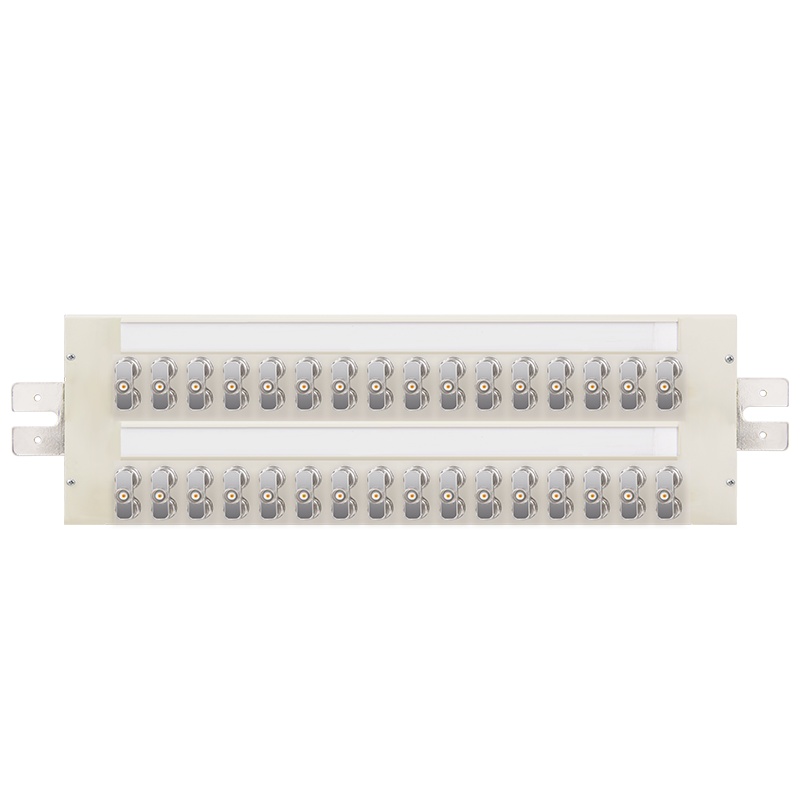 博扬 16系统DDF数字配线架19英寸 BNC端子单元板含32口三通头 2M两兆E1同轴电缆接头终端连接器