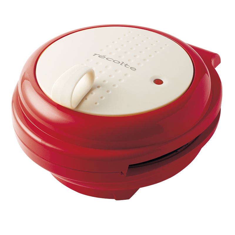 recolte丽克特 日本家用双面加热华夫饼机可丽饼机上下盘单独加热 电饼铛烤饼机上下盘可拆洗 红色标配+甜甜圈烤盘