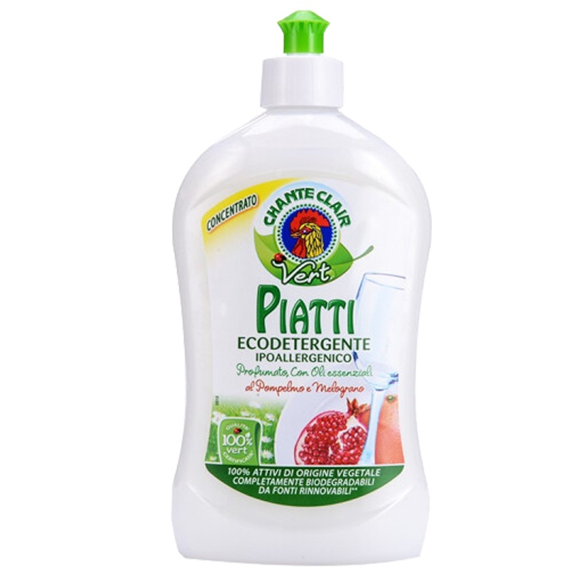 大公鸡管家(CHANTECLAIR) 浓缩洗洁精石榴味 500ml 意大利进口 低泡易漂净果蔬餐具通用