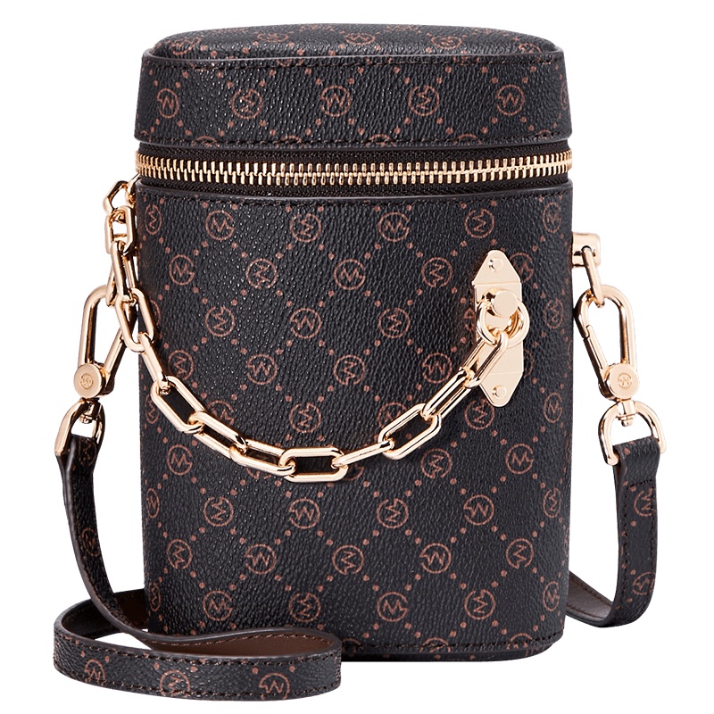 GOLF包包2021新款潮时尚老花链条圆筒小包百搭单肩斜挎包