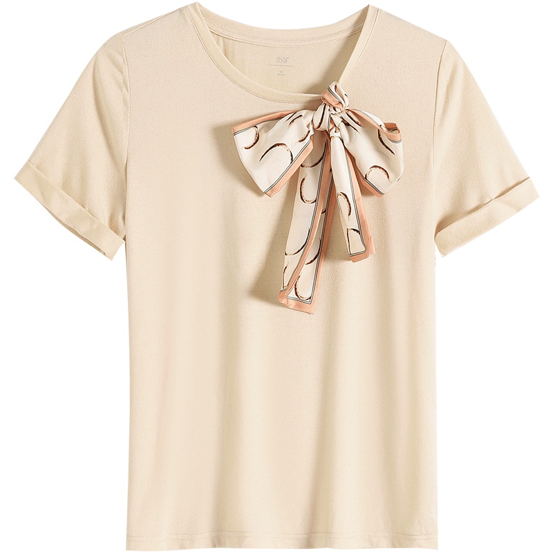 OSA欧莎2019新款夏纯色短袖T恤女宽松显瘦设计感心机上衣洋气百搭