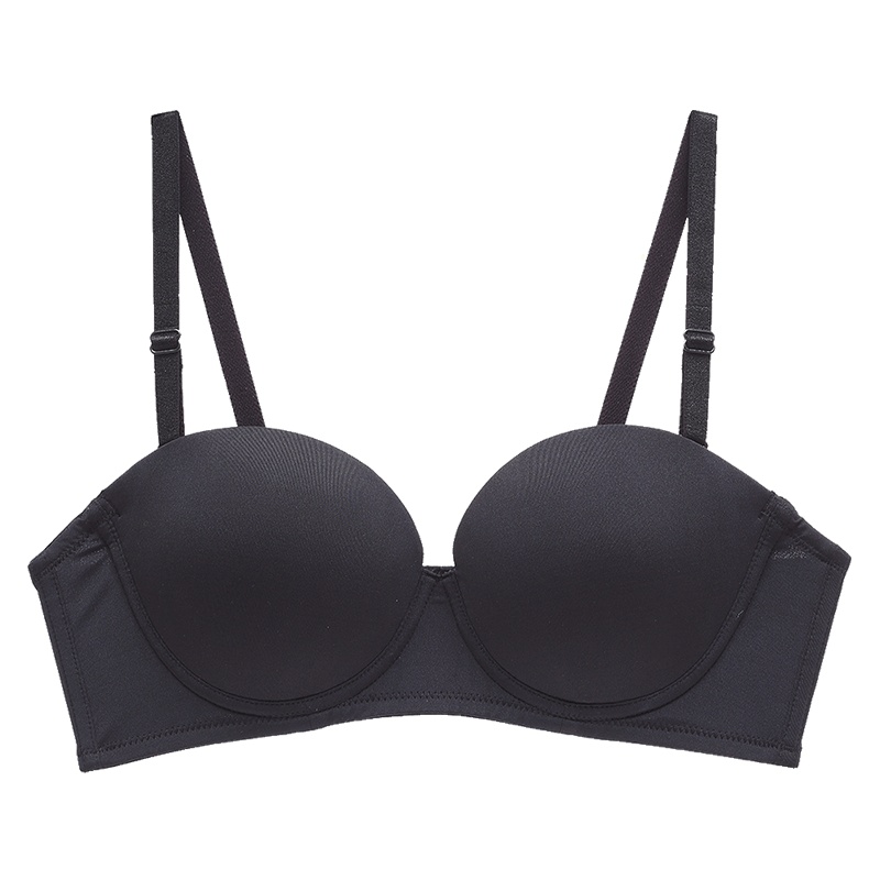 都市丽人软钢圈可拆卸双肩带一字比光面聚拢大胸MM女士文胸内衣胸罩1B9204