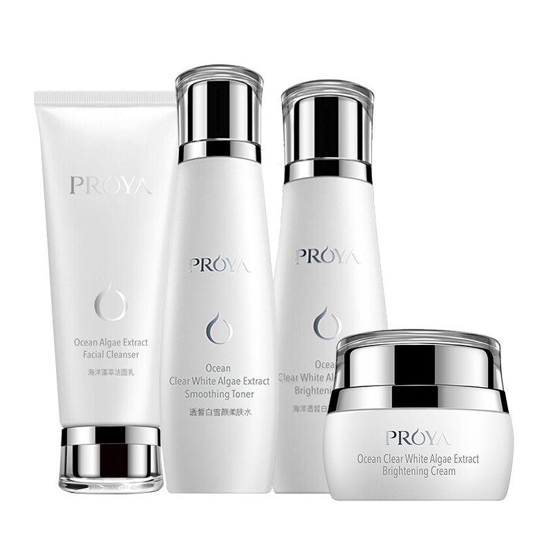 珀莱雅(PROYA)海洋透皙白藻萃护肤套装赋活嫩肤(洁面100g+柔肤水150ml+盈亮乳120ml+盈亮霜50g)