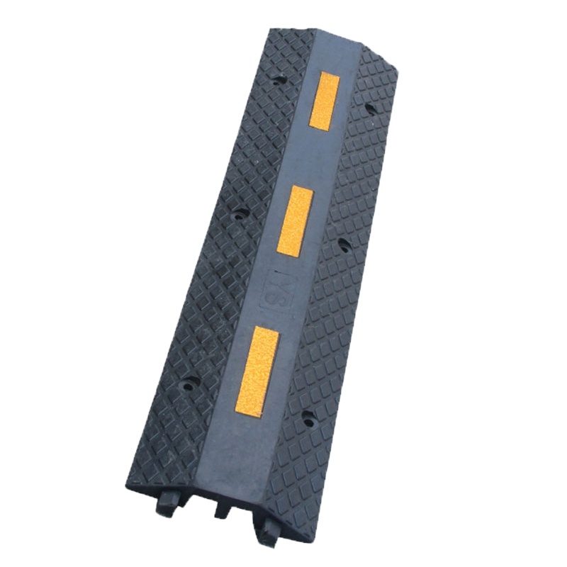 海斯迪克 gnjz-1113 线槽减速带 室内外护线盖线板电缆保护槽橡胶线槽板 三道黄胶膜双槽1000*230*45mm