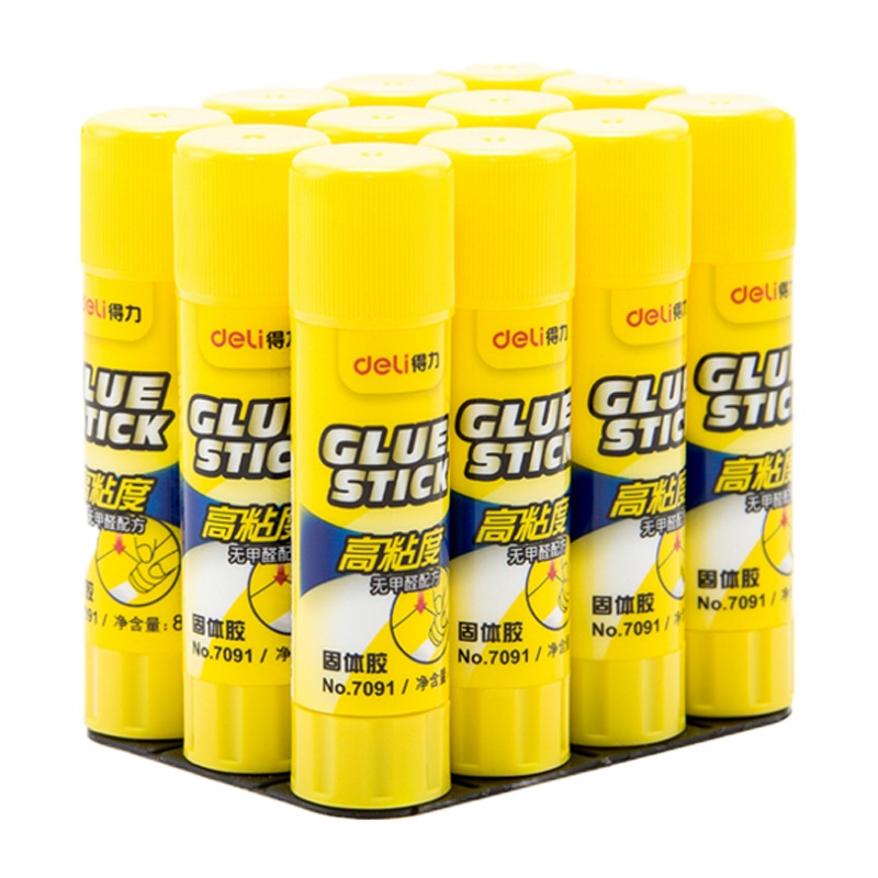 得力7091 固体胶棒无甲醛 高粘度 8g/支 12支