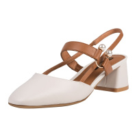 St&Sat/星期六 春季新款一字带粗跟中后空浅口单鞋SS01114109