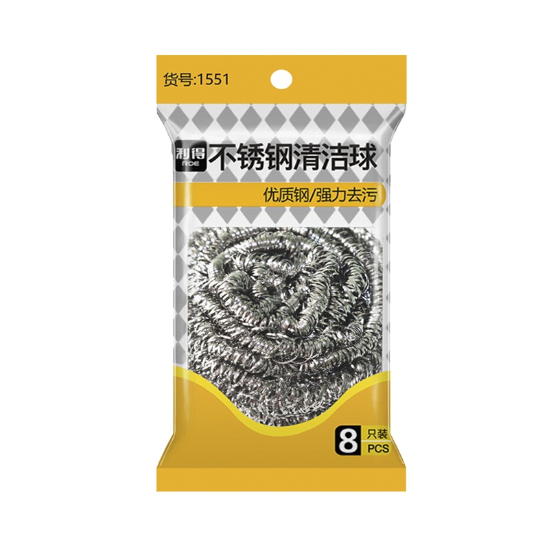 利得钢丝球不锈钢清洁球8只装