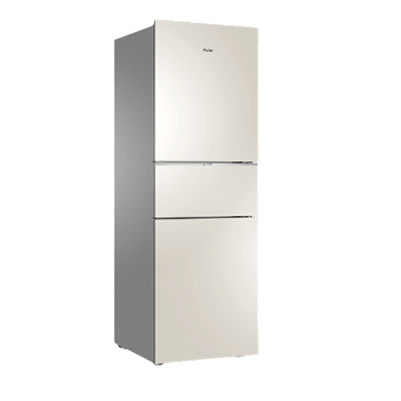 海尔冰箱三开门220升家用小型电冰箱风冷无霜节能静音自动净味保鲜BCD-220WMGL 轻奢金