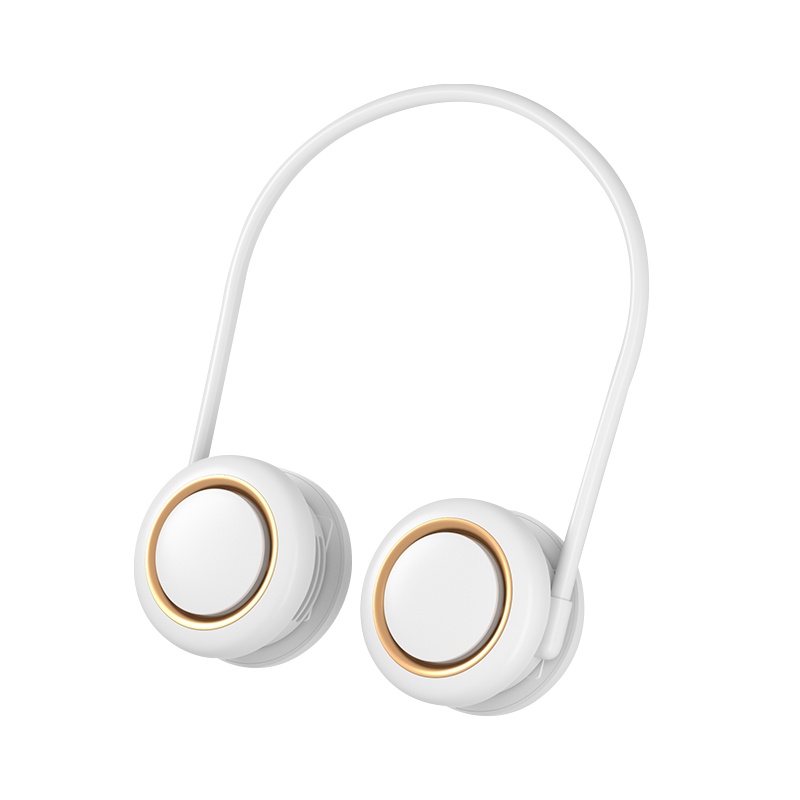 挂脖小风扇便携式迷你懒人挂颈脖子无叶usb超可充电 WS31收纳式挂脖风扇 3000mAh 樱花粉