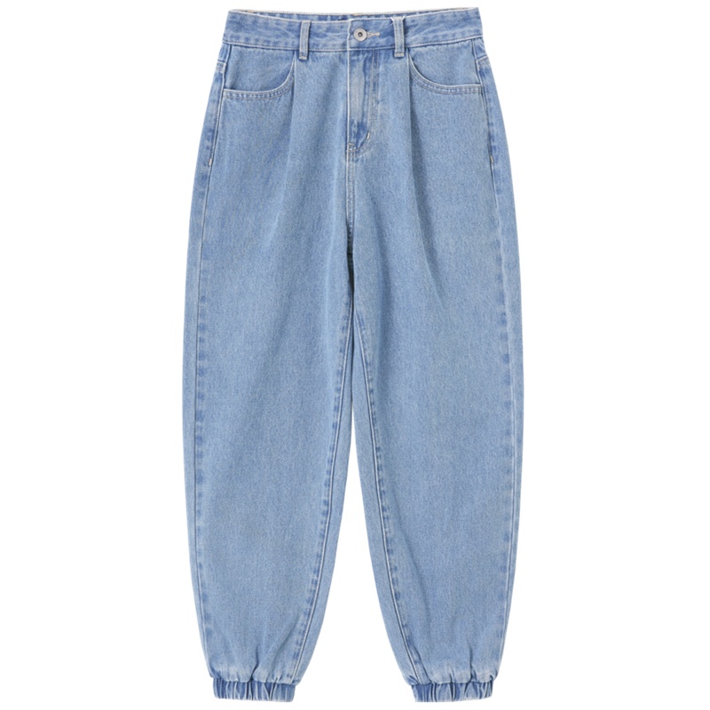 【满198减100预估价：71】森马牛仔裤女2021年初春新款宽松束脚直筒裤显瘦长裤chic港味裤子