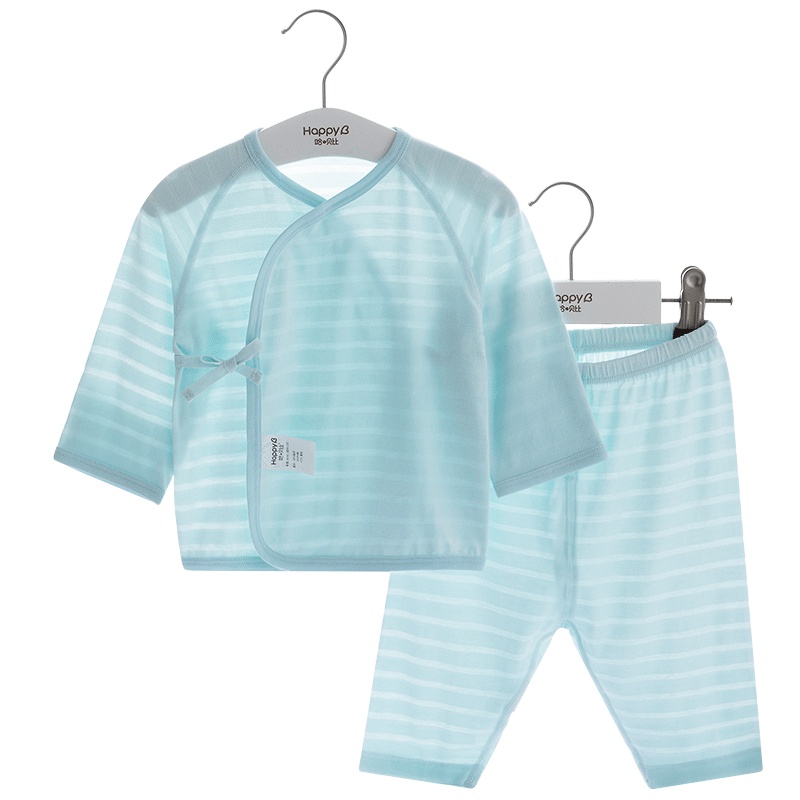 哈贝比（happyB）初生婴儿衣服新生儿和尚套装夏装季男女宝宝空调服轻薄套装