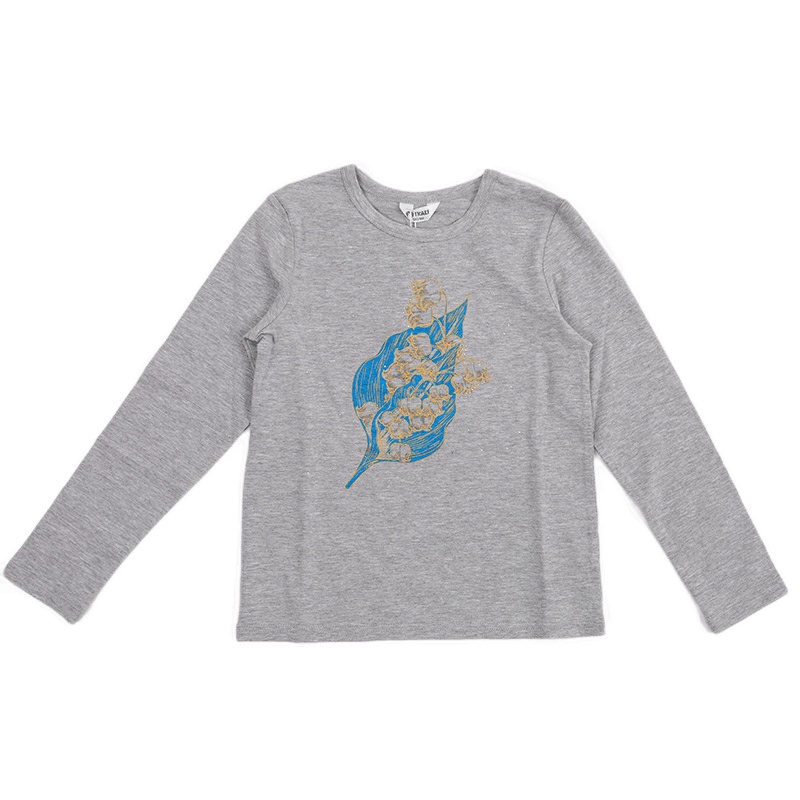 lkali伊佳林儿童女款长袖T恤简单百搭内搭花纹打底衫