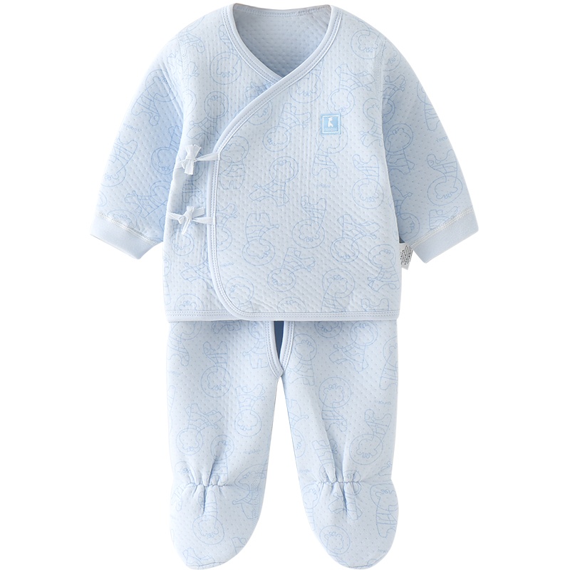 童泰(TONGTAI)2020年秋冬新款新生儿1-6月婴儿男女宝宝加厚和服保暖和服带脚套装儿童内衣内裤系列小童内衣