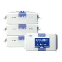可爱多99%杀菌卫生湿巾含75%酒精湿巾40pcs*4包
