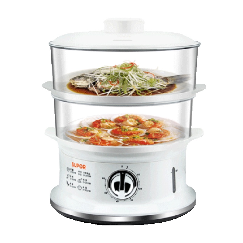 苏泊尔（SUPOR）蒸锅电蒸锅 三层加厚多功能 家用馒头蒸笼自动断电 二层6升插电蒸锅食品级PP材质 Z06YA3-S2