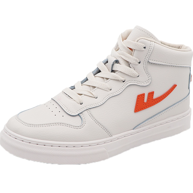 回力男鞋春秋季高帮皮面板鞋男小白鞋男士韩版百搭潮流运动休闲鞋 WXY-L143N