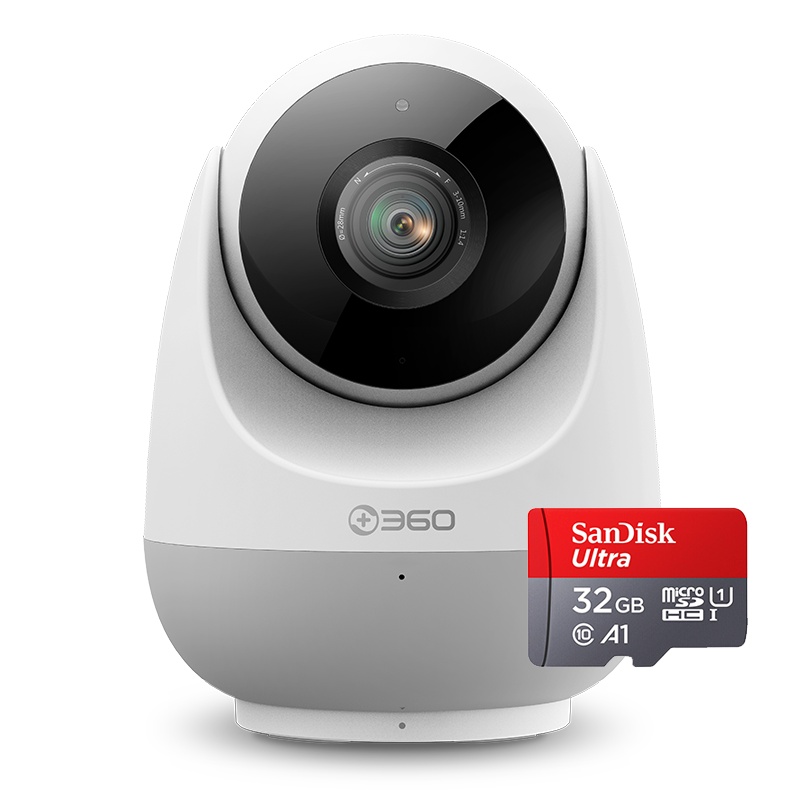 360 摄像头监控 云台变焦版1080P wifi监控器高清夜视室内家用 手机无线网络远程智能摄像机+闪迪32G内存卡