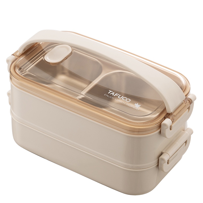 日本泰福高(TAFUCO)304不锈钢保温饭盒多格餐盘便当盒可注水保温多层保鲜盒上班族1人用便携饭盒