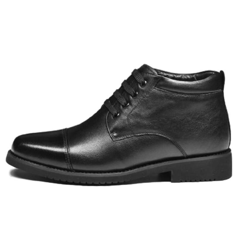 3515强人正品冬季男羊毛保暖皮鞋爸爸鞋休闲低帮真皮棉鞋防寒