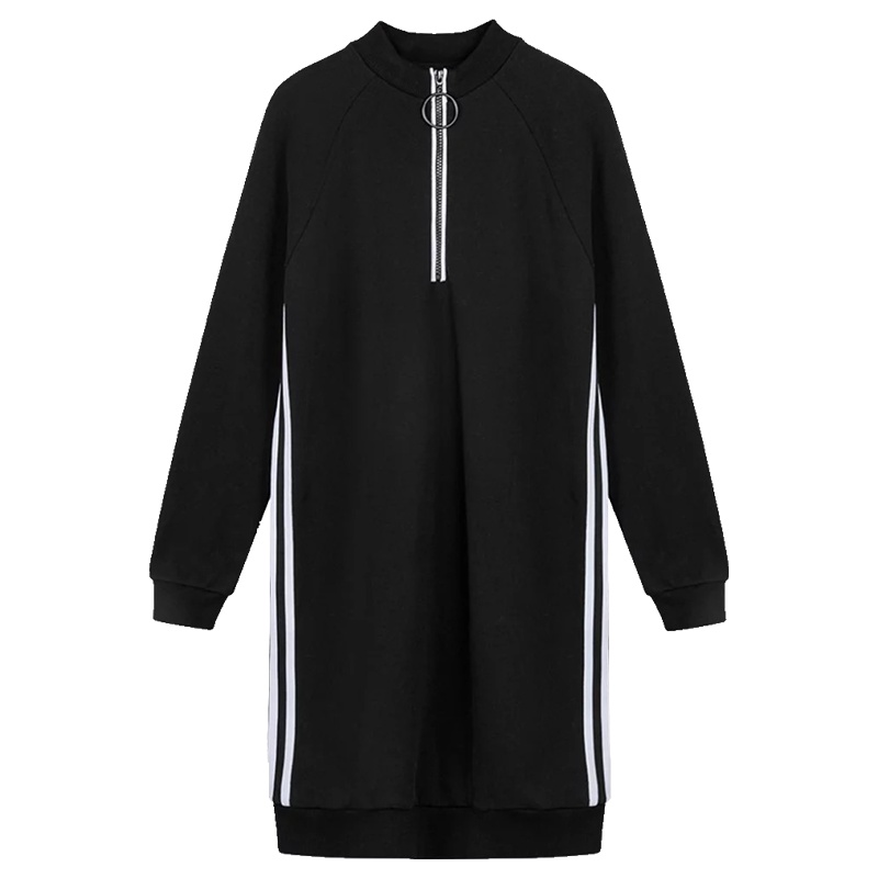 2022年春季新款韩版撞色字母印花卫衣裙连衣裙运动休闲简约款女士连衣裙